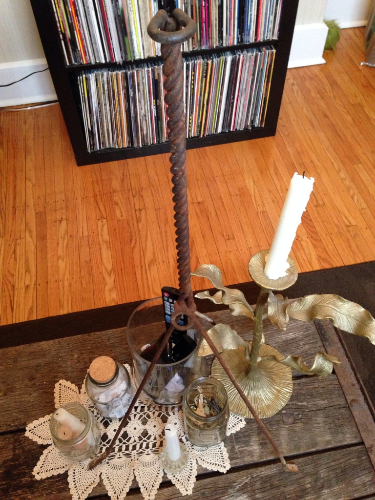 I bought this antique lightning rod holder because I thought it would make an amazing coffee table centerpiece. Bryan doesn't understand my vision. From The Inventorialist for $45.00.